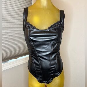 NWT Popilush Leather Corset Tops Body Suits size Medium.